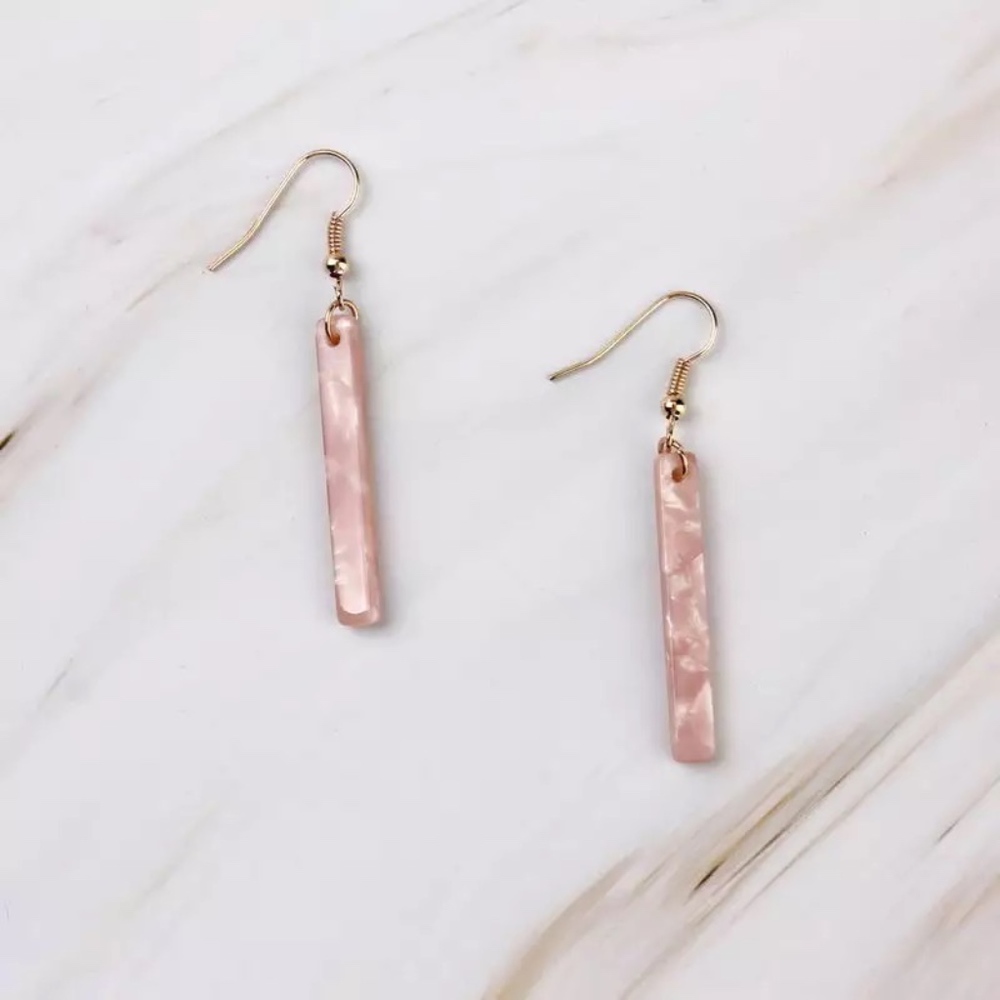 Blush Bar Acrylic Tortoise Shell Resin Earrings